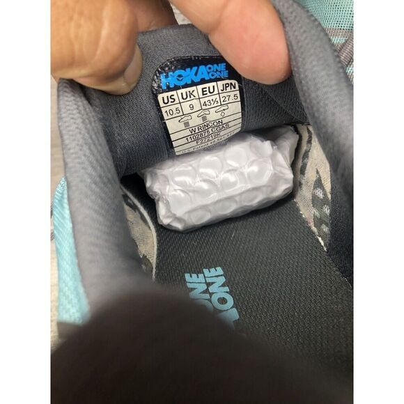 HOKA ONE ONE Rincon Charcoal Gray Aqua Blue Running Shoes Women 10.5M US/43 1/3 - Picture 9 of 16